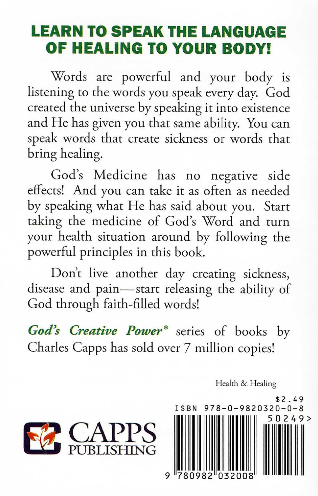 God&rsquo;s Creative Power for Healing (1 Copy) by Charles Capps