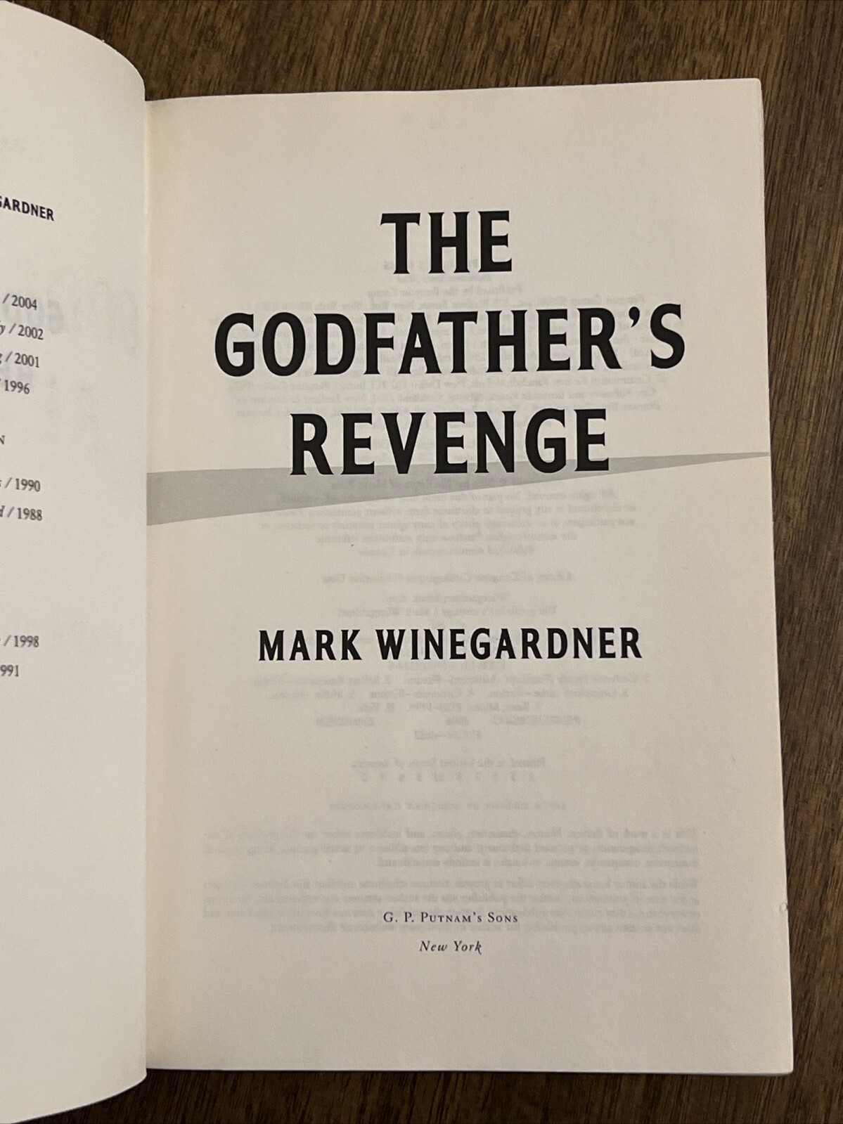 Mario Puzo&rsquo;s THE GODFATHER&rsquo;S REVENGE Mark Winegardner 2006 1st Print Hardcover