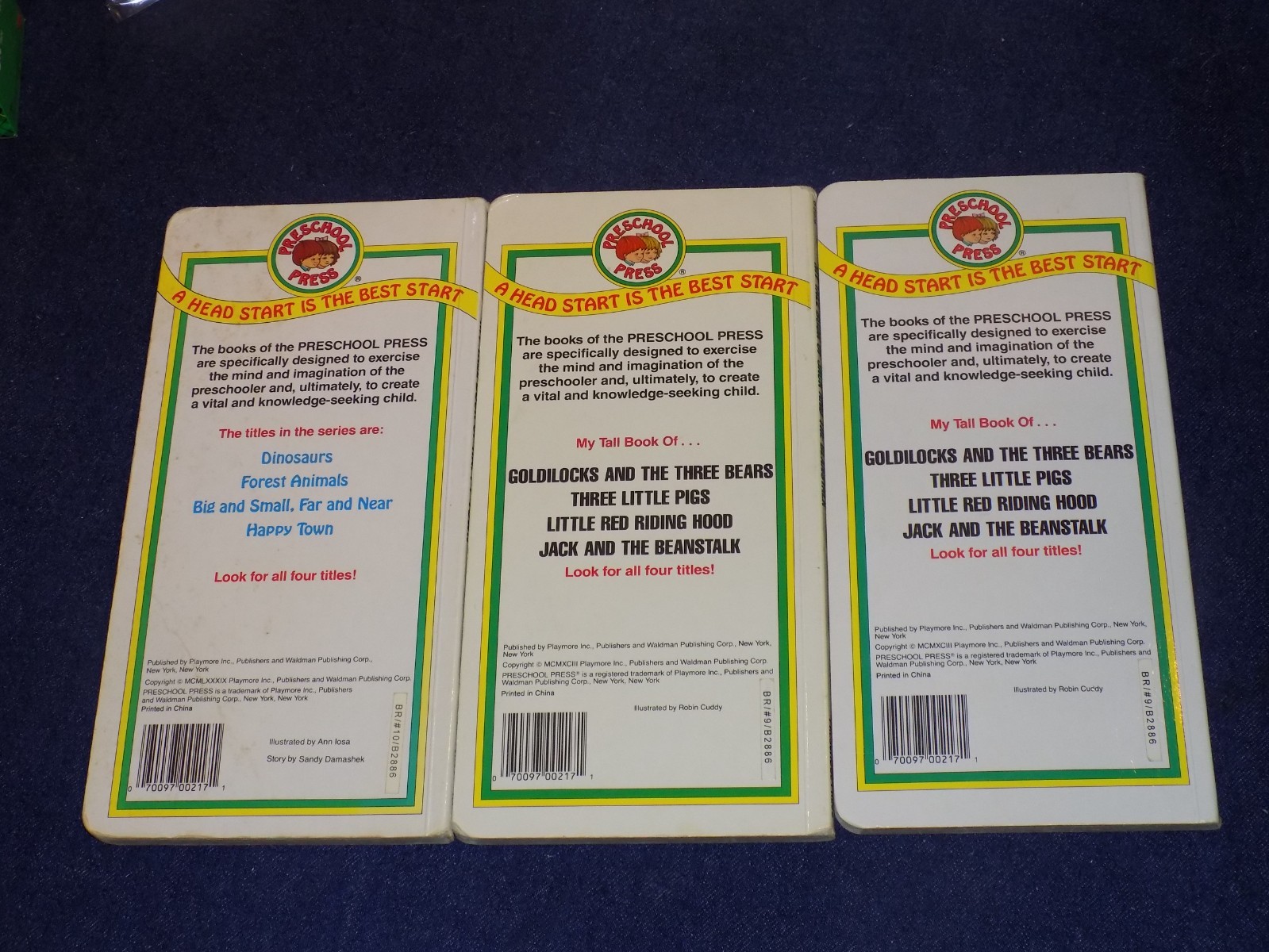 7 TOTAL Preschool Press My Tall Book of HAPPY TOWN forest animals Dinosaurs 1989