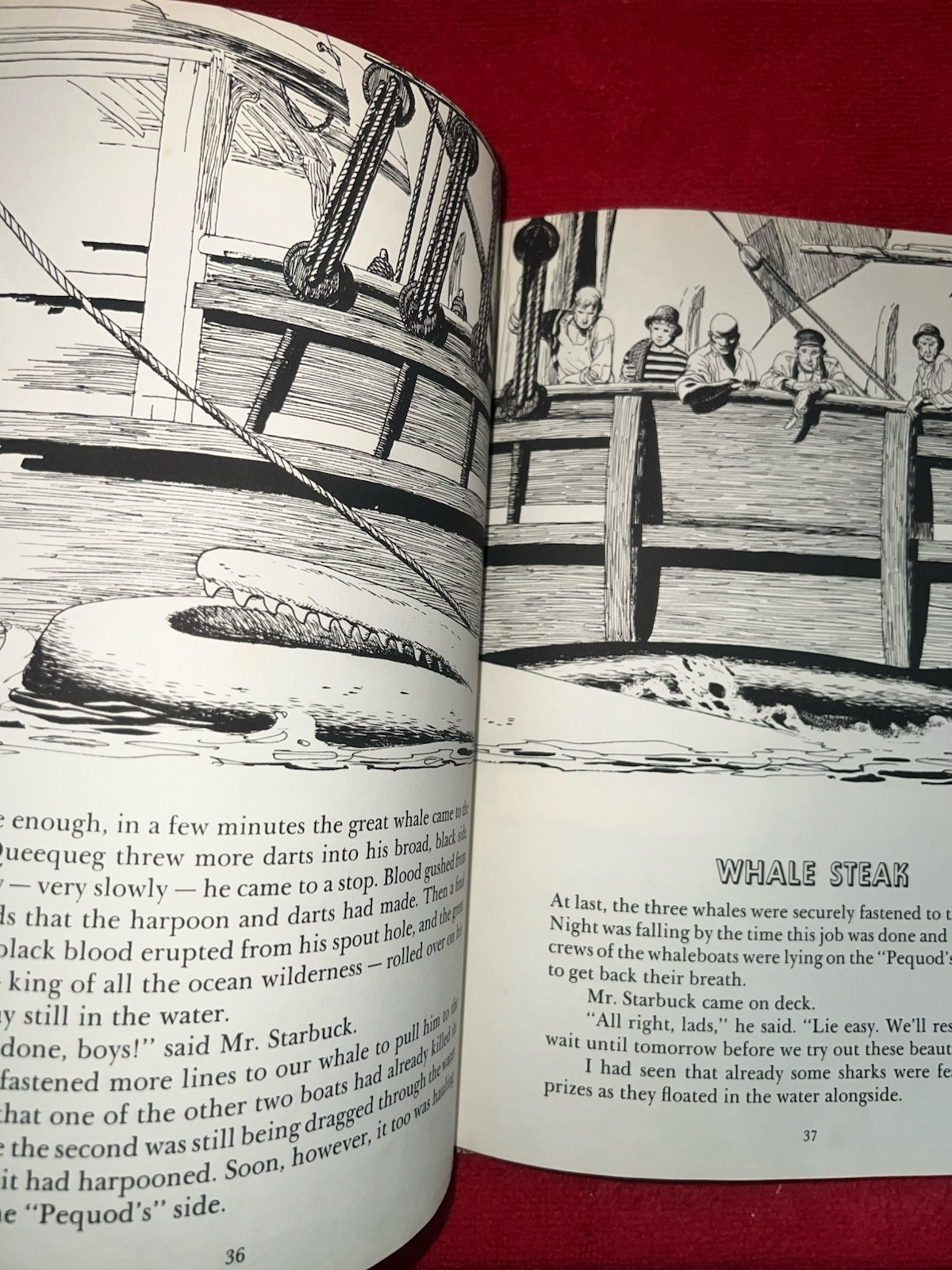 Herman Melville&rsquo;s MOBY DICK 1956 Grosset & Dunlap Hardcover Illustrated🌟Rare