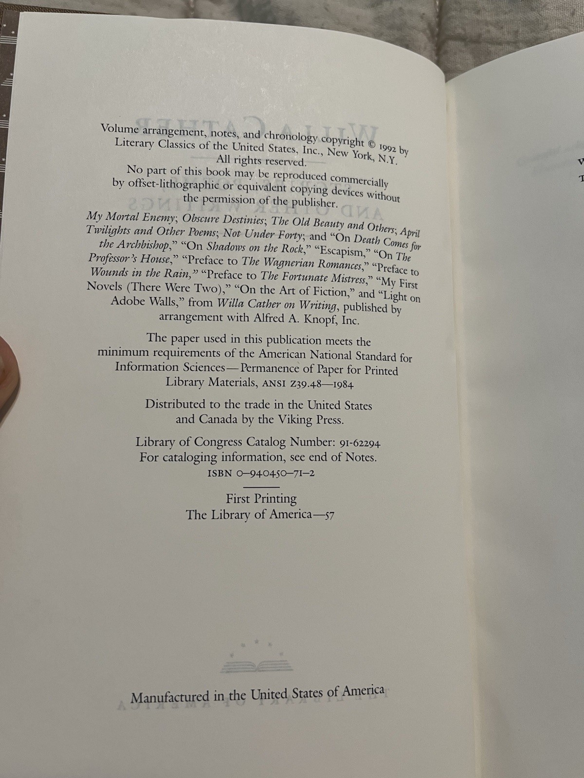 Willa Cather: the Complete Fiction and Other Writings : A Library of America…