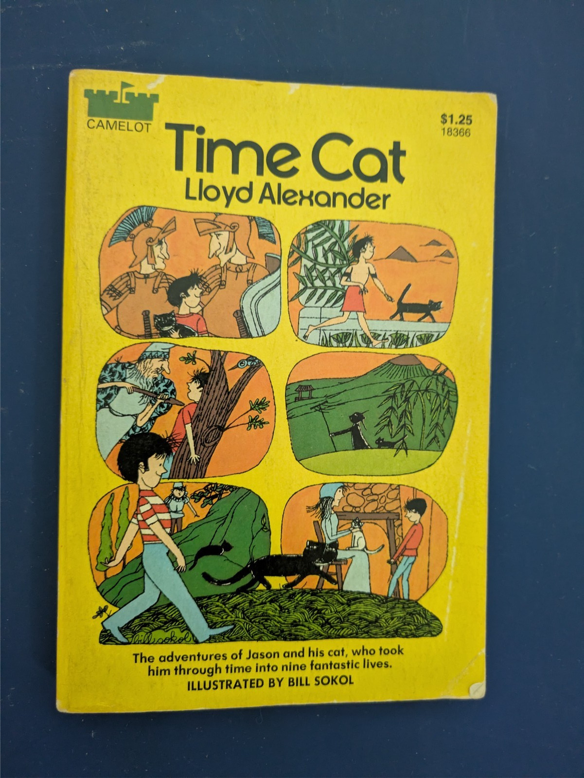 Vintage Time Cat Lloyd Alexander paperback 1963 1968 illustrated time travel