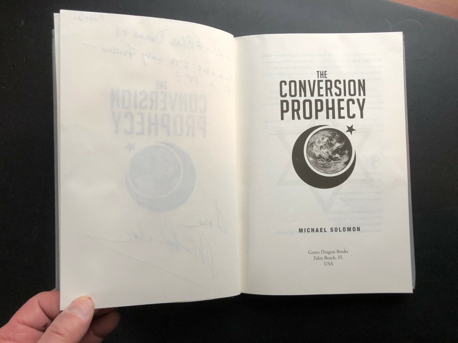 Michael Solomon « The Conversion Prophecy » SIGNED HC Book Made in USA