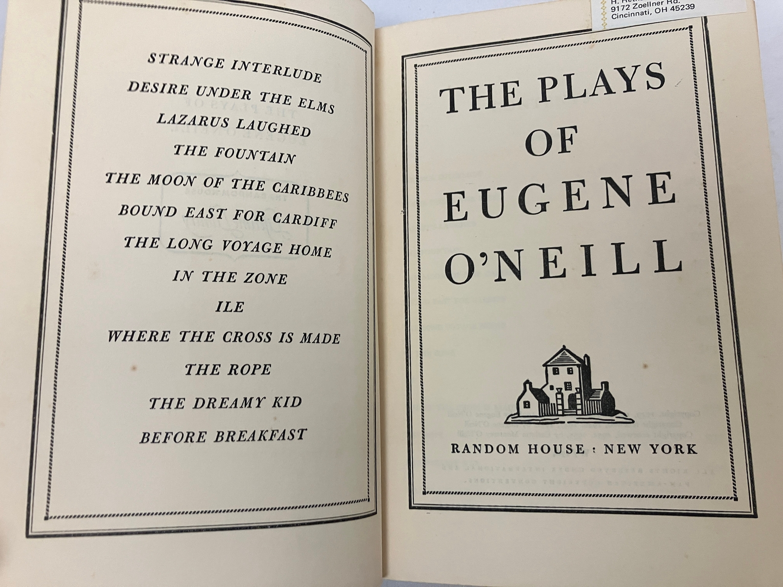 3 VOLUME SET The Plays of Eugene O&rsquo;Neill Random House Hardcovers