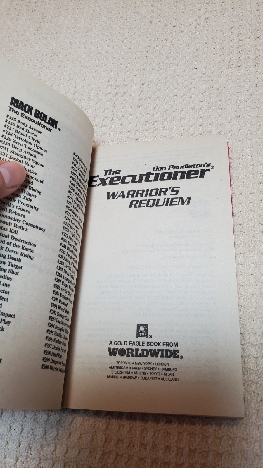 The Executioner: Warrior&rsquo;s Requiem By Don Pendleton Gold Eagle Adventure 2003