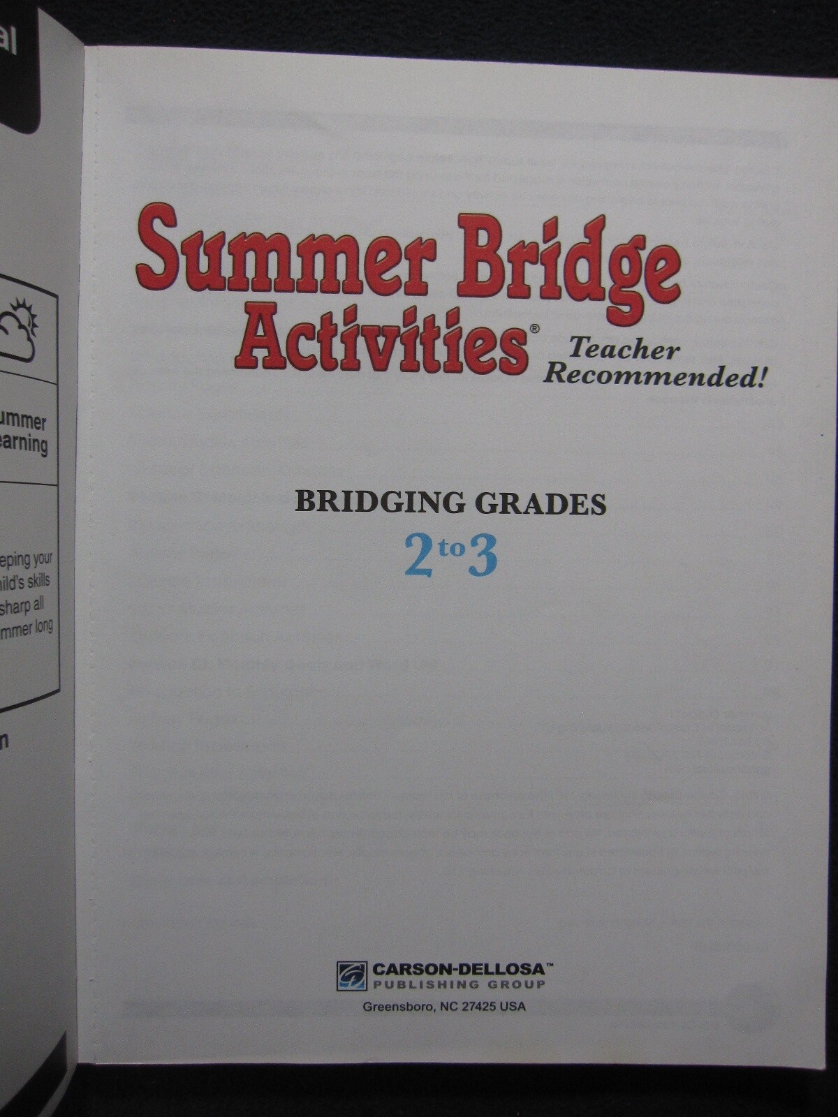 Summer Bridge Activities Workbook―Bridging Grades 2 to 3