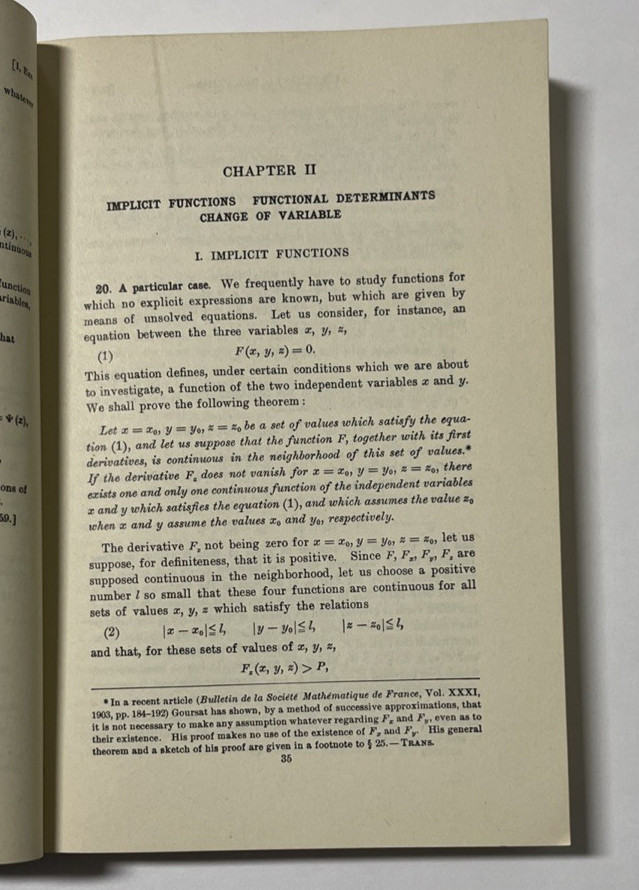 Applications to Geometry Expansion in Series Definite Integrals..Goursat 1959 PB