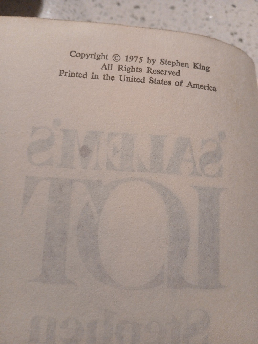 1975 SALEM&rsquo;S LOT Stephen King Hardcover No Slipcover First Edition (?)