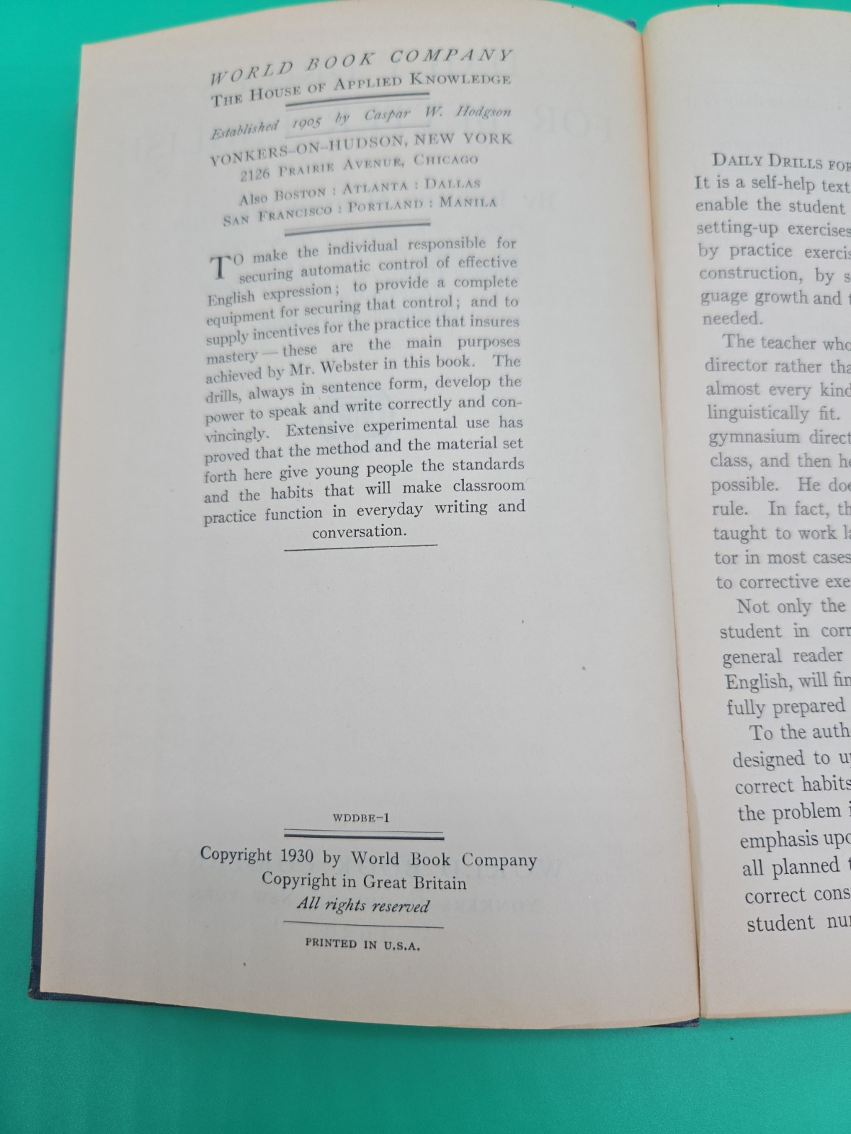 Daily Drills for Better English 1930 Language Art Textbook Edward Harlan Webster
