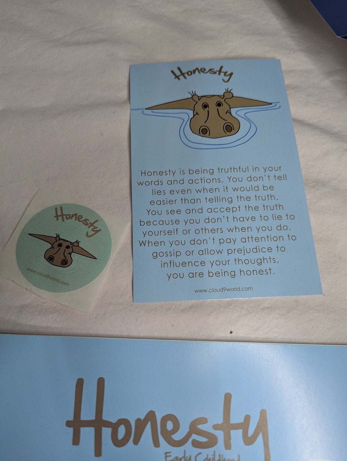 Home School Teachers Cloud 9 world character book HONESTY kindergarten-1st grade