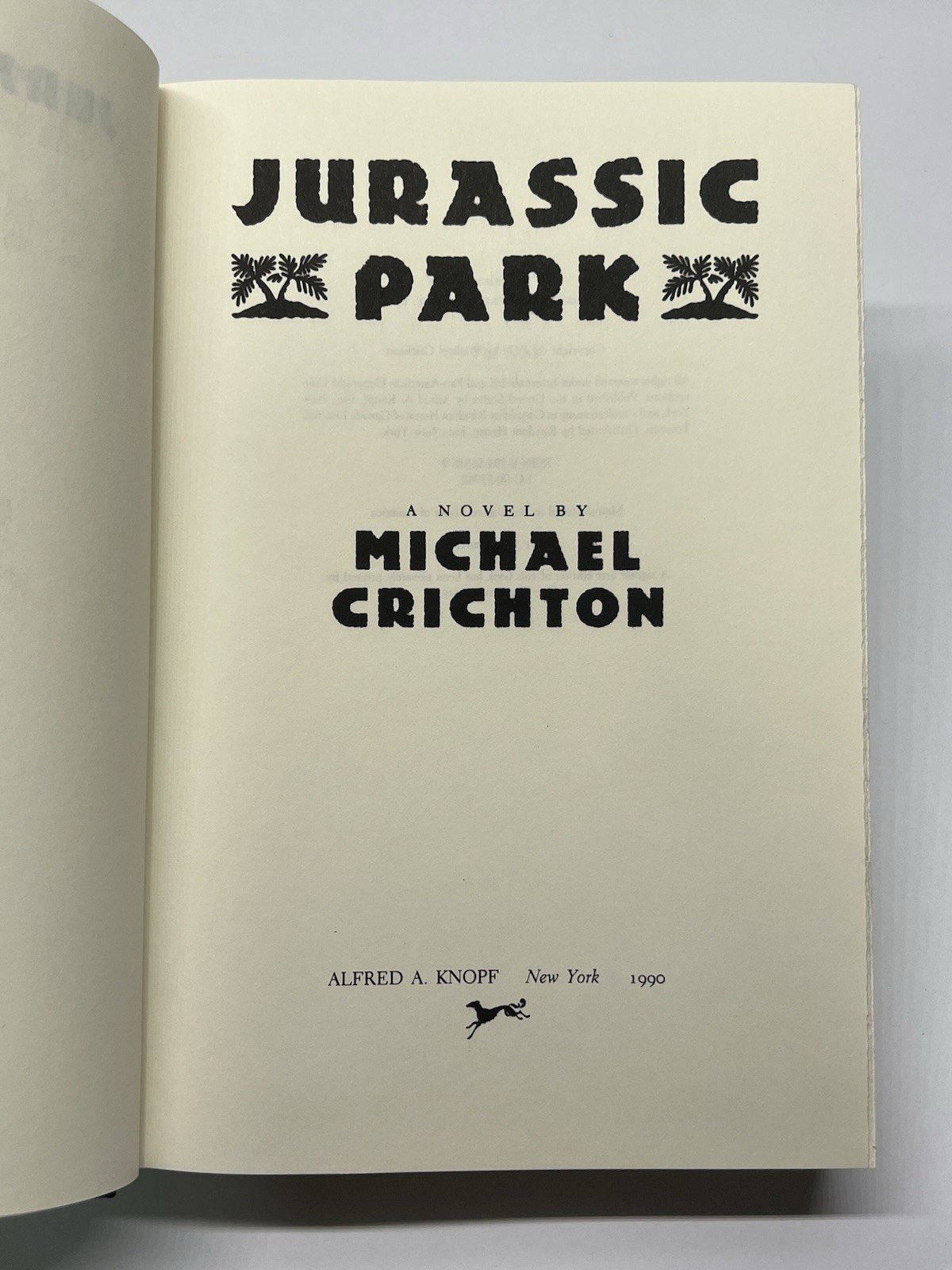 RARE! Jurassic Park by Michael Crichton • 1990 First Trade Edition 1st Print HC