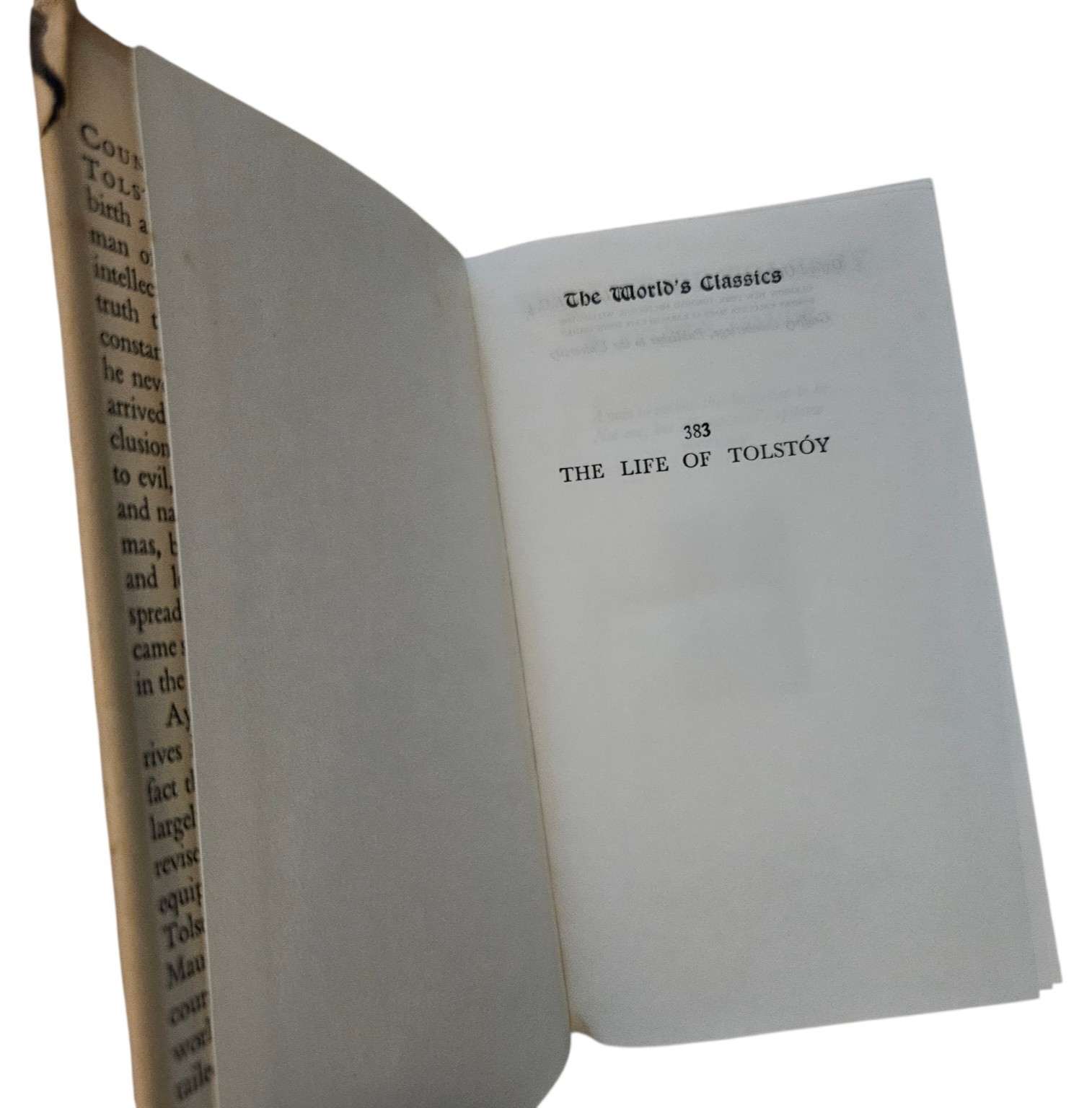 Vintage The Life of Leo Tolstoy Aylmer Maude 383 World&rsquo;s Classics Oxford HC 1953