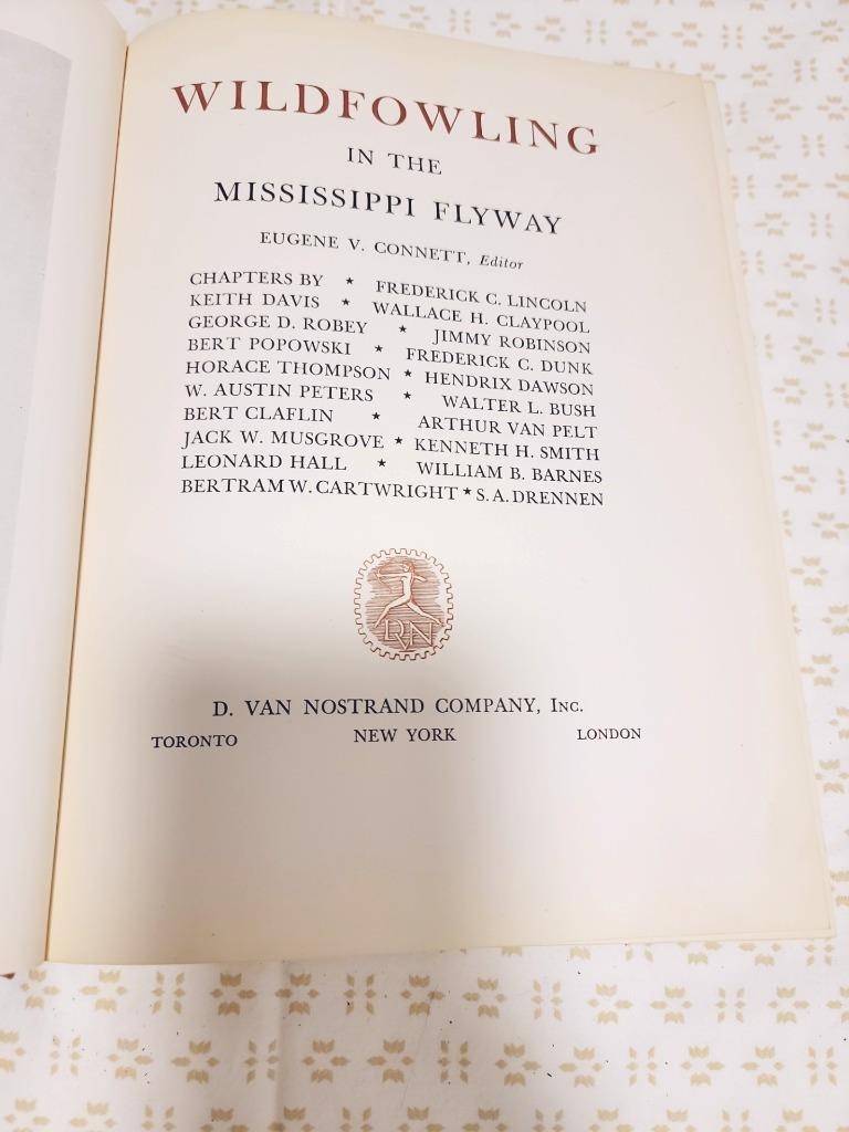 WILDFOWLING IN THE MISSISSIPPI FLYWAY, 1949, 1st Ed. E.V. Connett FF9.9
