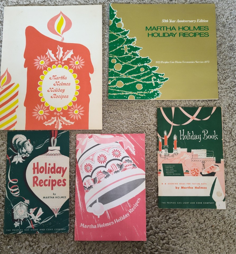 lot of 5 Martha Holmes Holiday Recipes from People&rsquo;s Gas Chicago Christmas