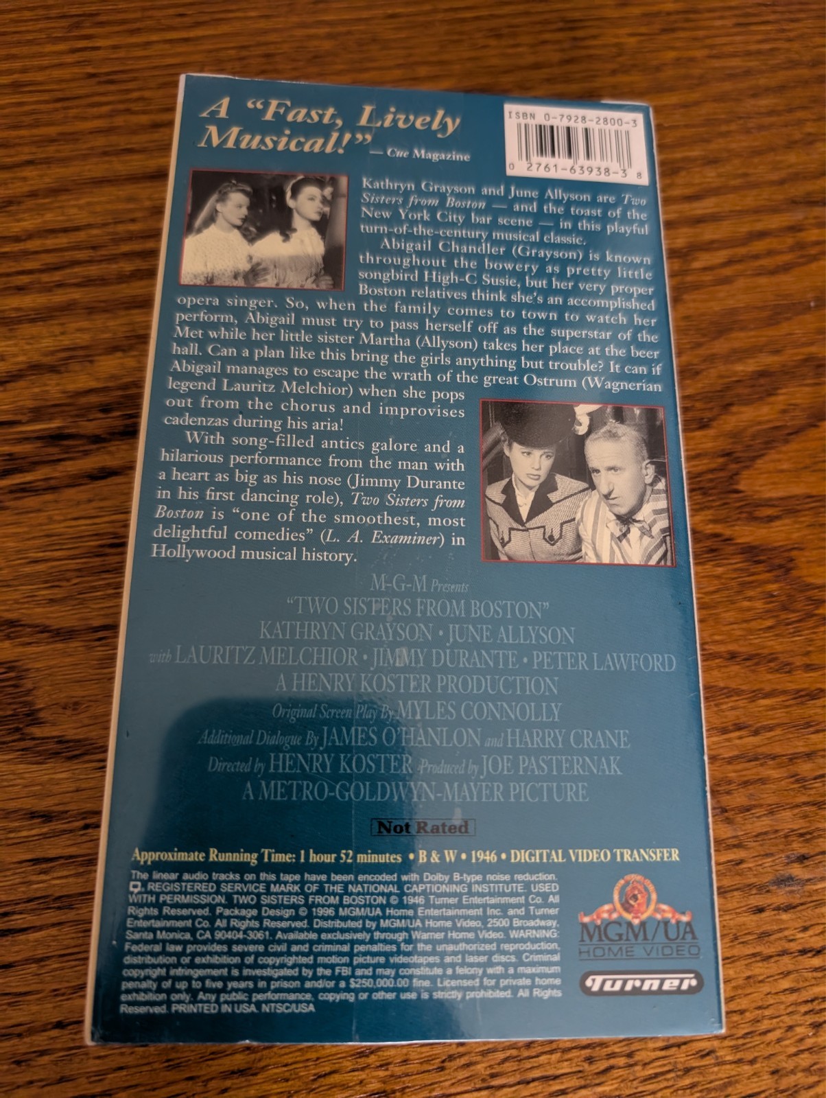 Two Sisters From Boston VHS 1946, 1996