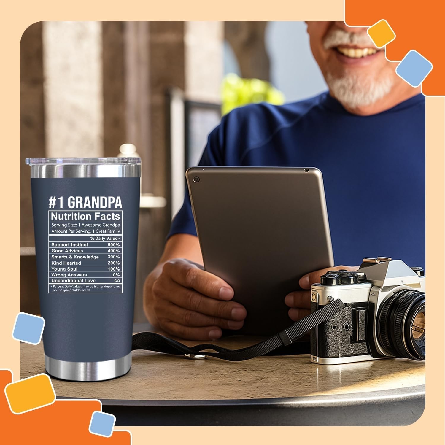20 Oz BPA-Free Steel Tumbler – Perfect Gift for Grandfather&rsquo;s Birthday & More