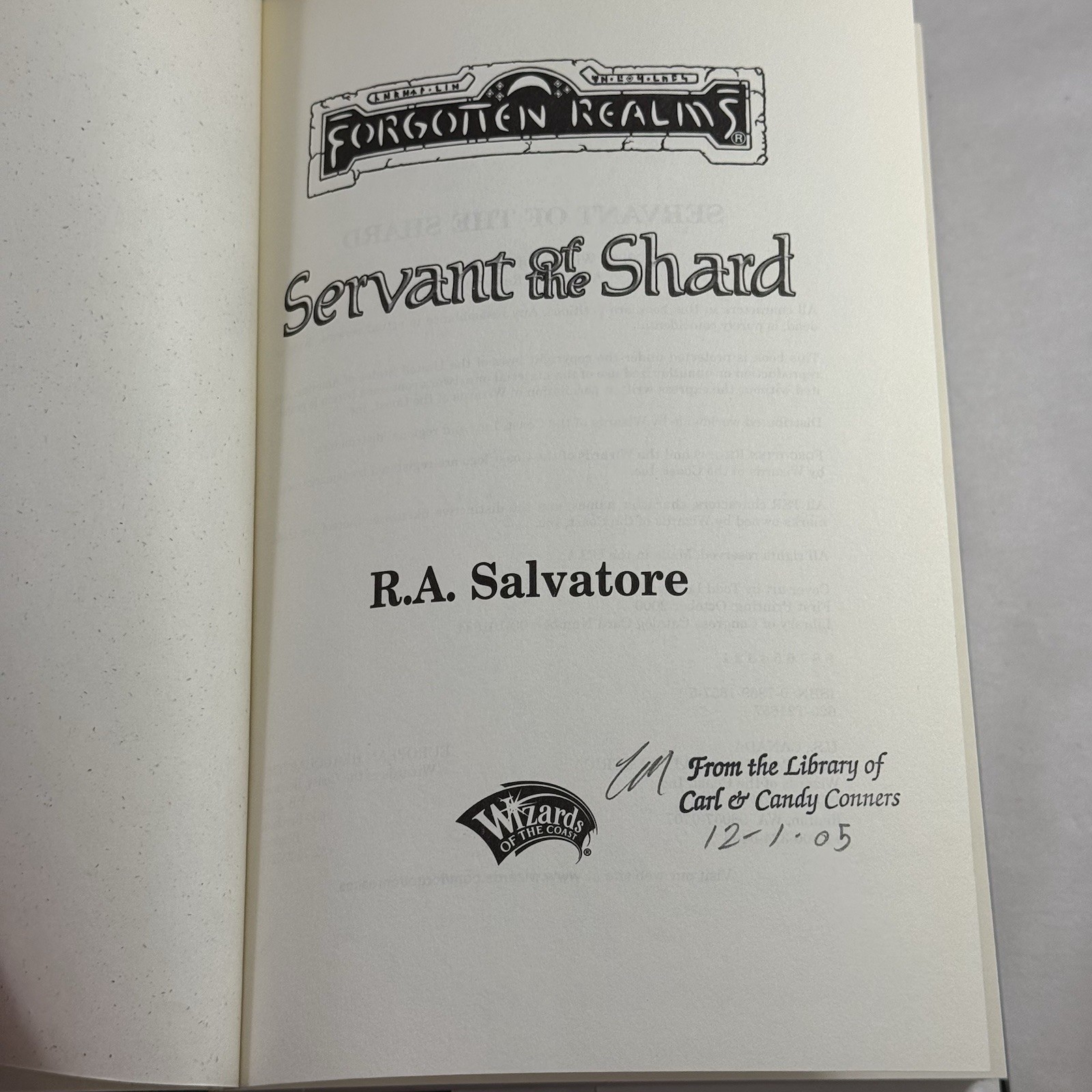 Servant of the Shard by R. A. Salvatore (2000, Hardcover) 1st Edition