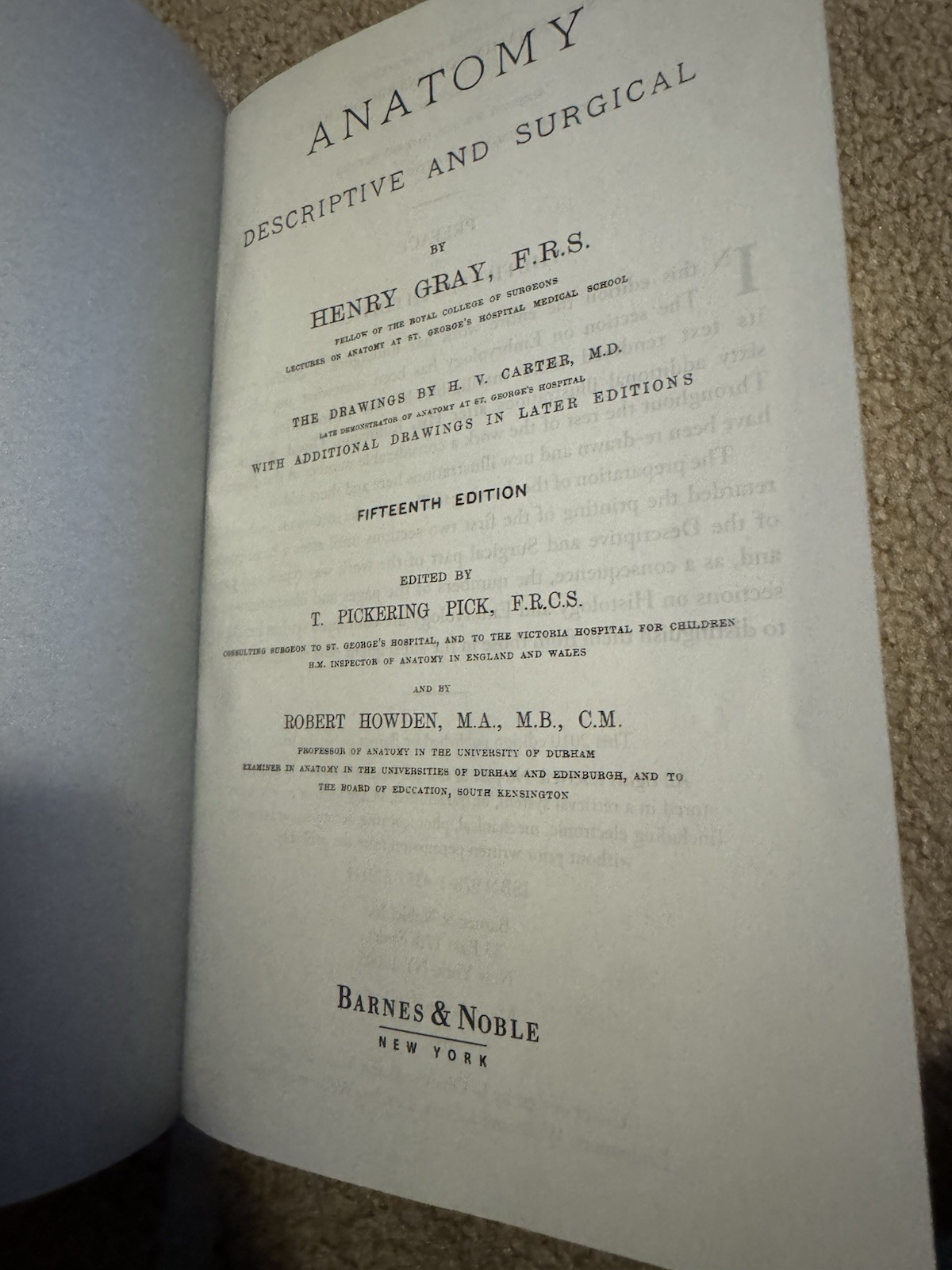 Gray&rsquo;s Anatomy Blue Leather Bound Hardcover Book by Henry Gray H.V. Carter