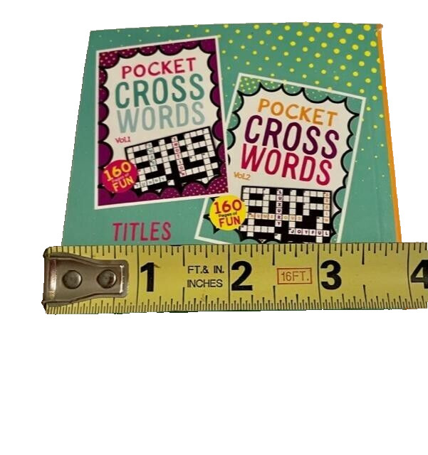2 Pocket Cross Words Puzzle Books 5&Prime; x 4&Prime; vol. 1 and 2 by Vision St. 2022