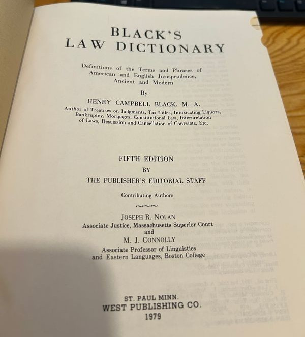 Black&rsquo;s Law Dictionary Special Deluxe Fifth 5th Edition 1979 Padded Indexed.