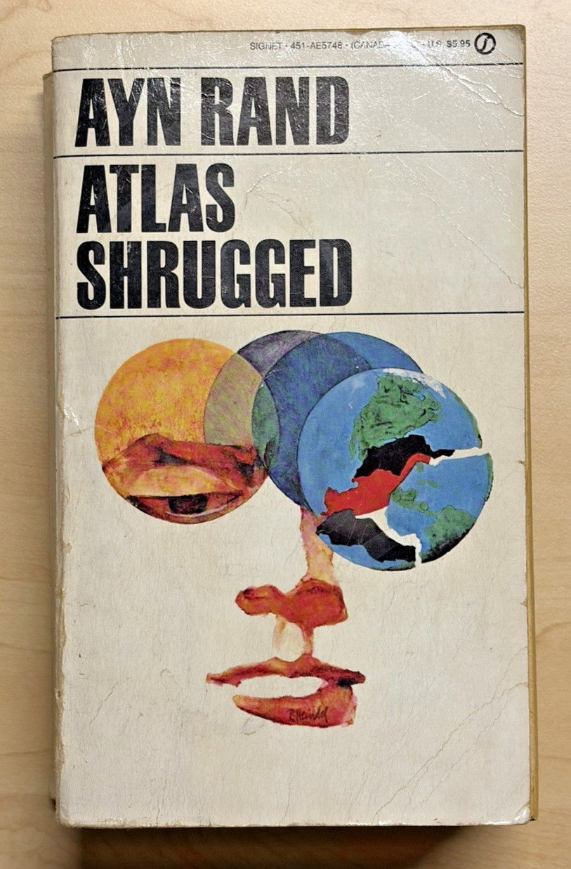 Ayn Rand Vintage Signet Paperback Book Lot of 4 Atlas Shrugged Anthem Fiction