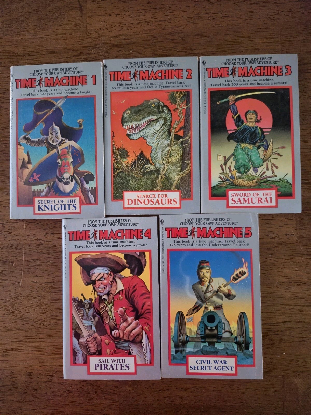 Bantam Time Machine Series Books 1-5 In Boxed Set CYOA RPG Gamebook Lot 1980&rsquo;s