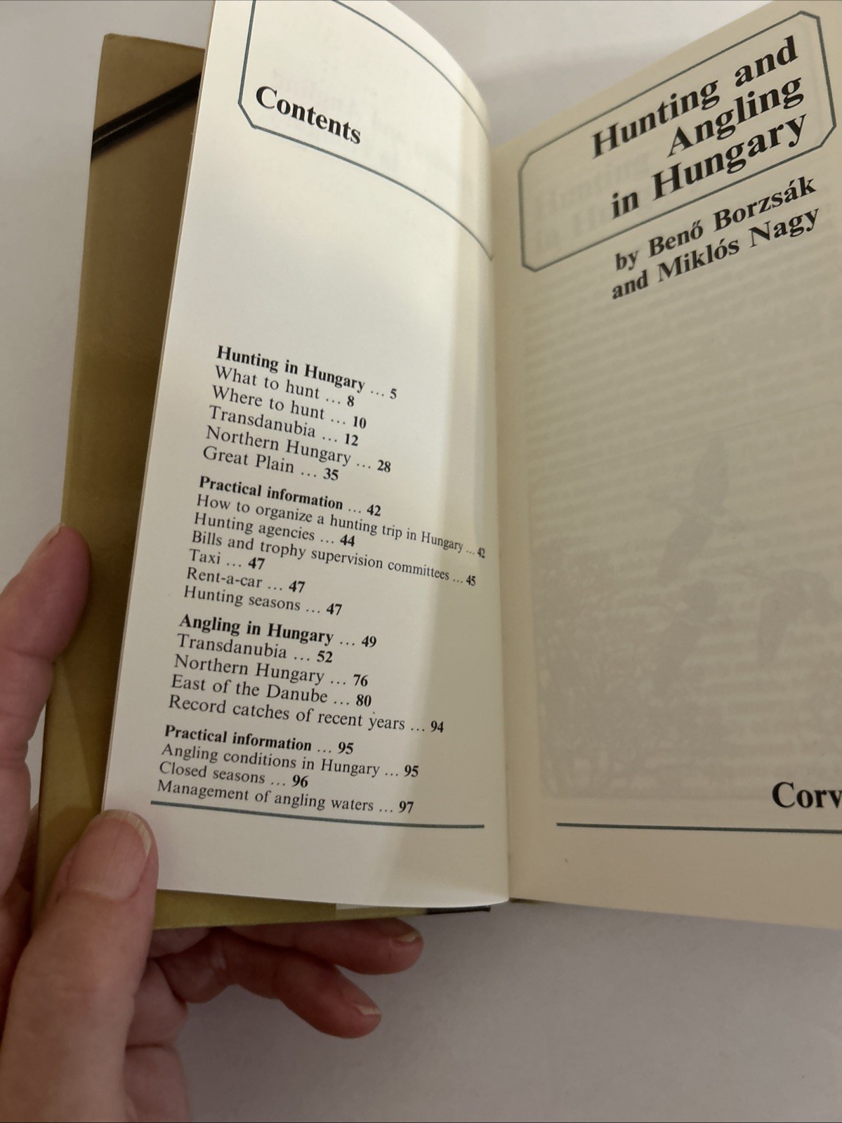 Hunting and Angling in Hungary by Borzsak & Nagy, 1987, hc/dj