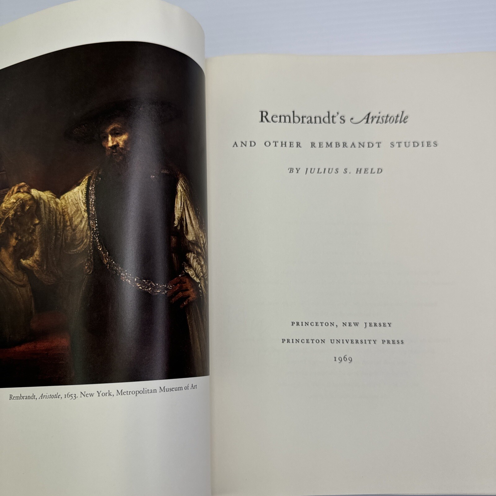 Rembrandt&rsquo;s Aristotle & Other Rembrandt Studies Julius S Held 1969 Princeton Uni
