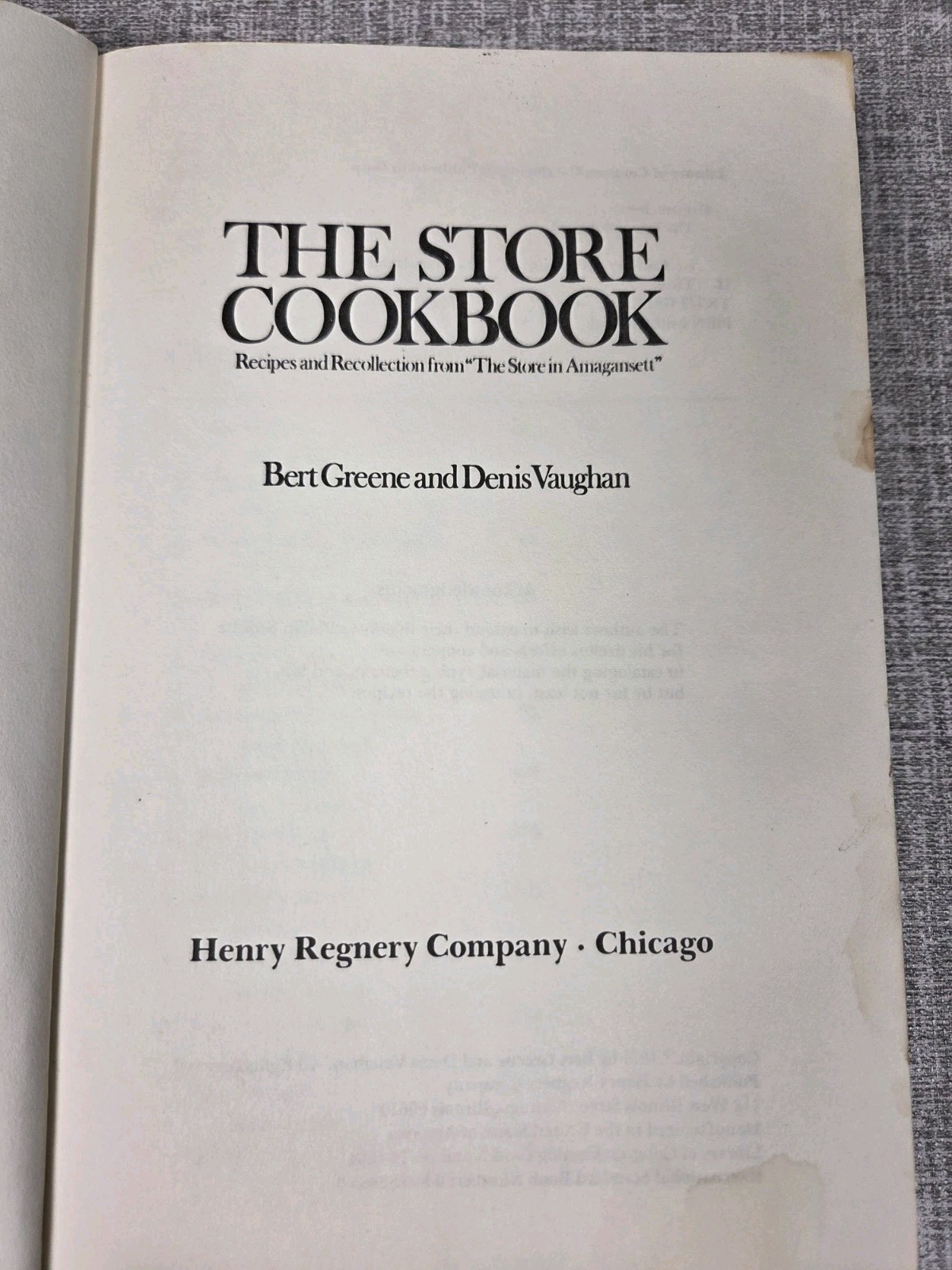 Store Cookbook : Recipes and Recollection « The Store in Amagansett » Vintage 1974