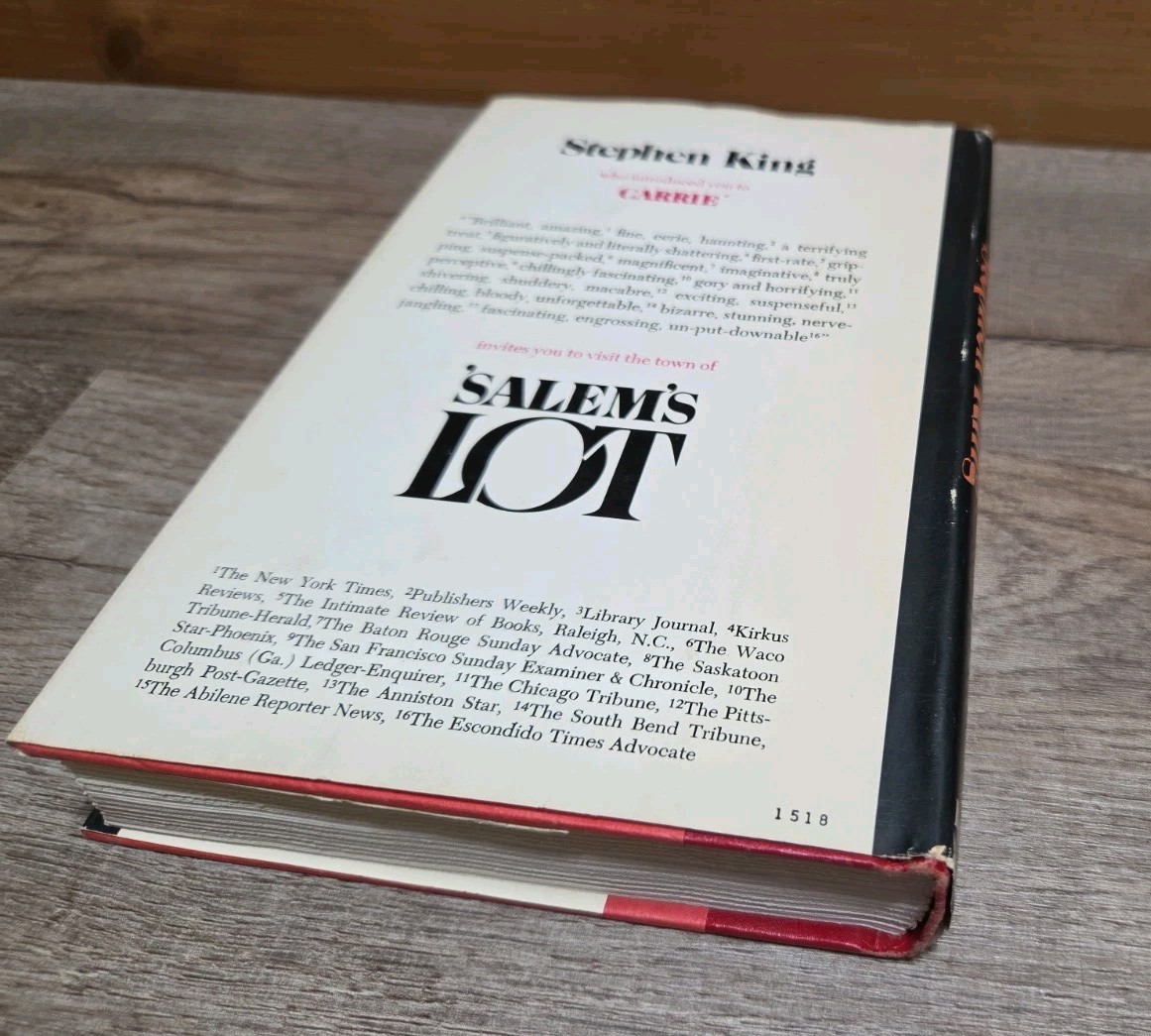 Salem&rsquo;s Lot By Stephen King 1975 HC DJ Doubleday First BCE