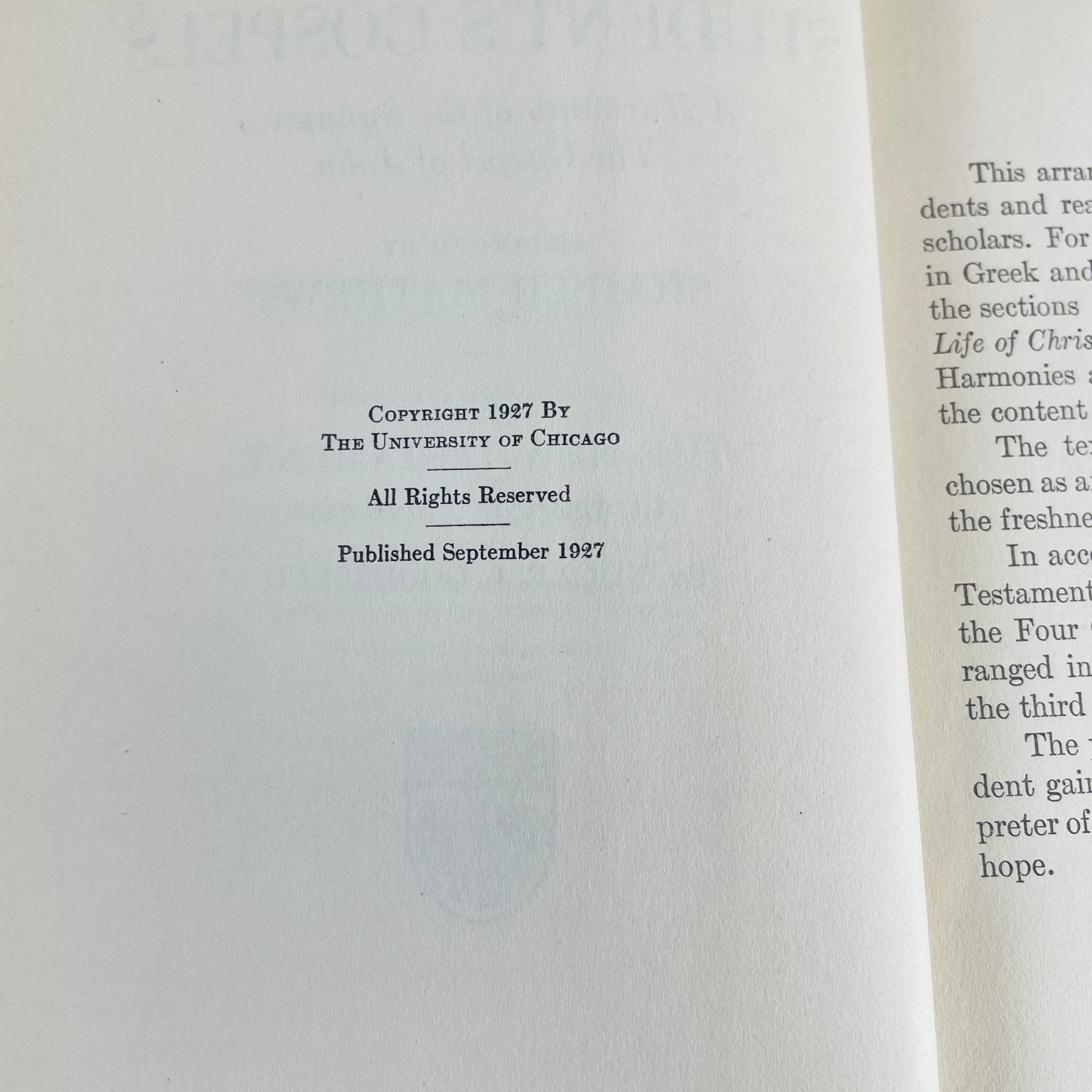 Student&rsquo;s Gospels Mathews Goodspeed 1927 1st Ed Bible Study University Chicago