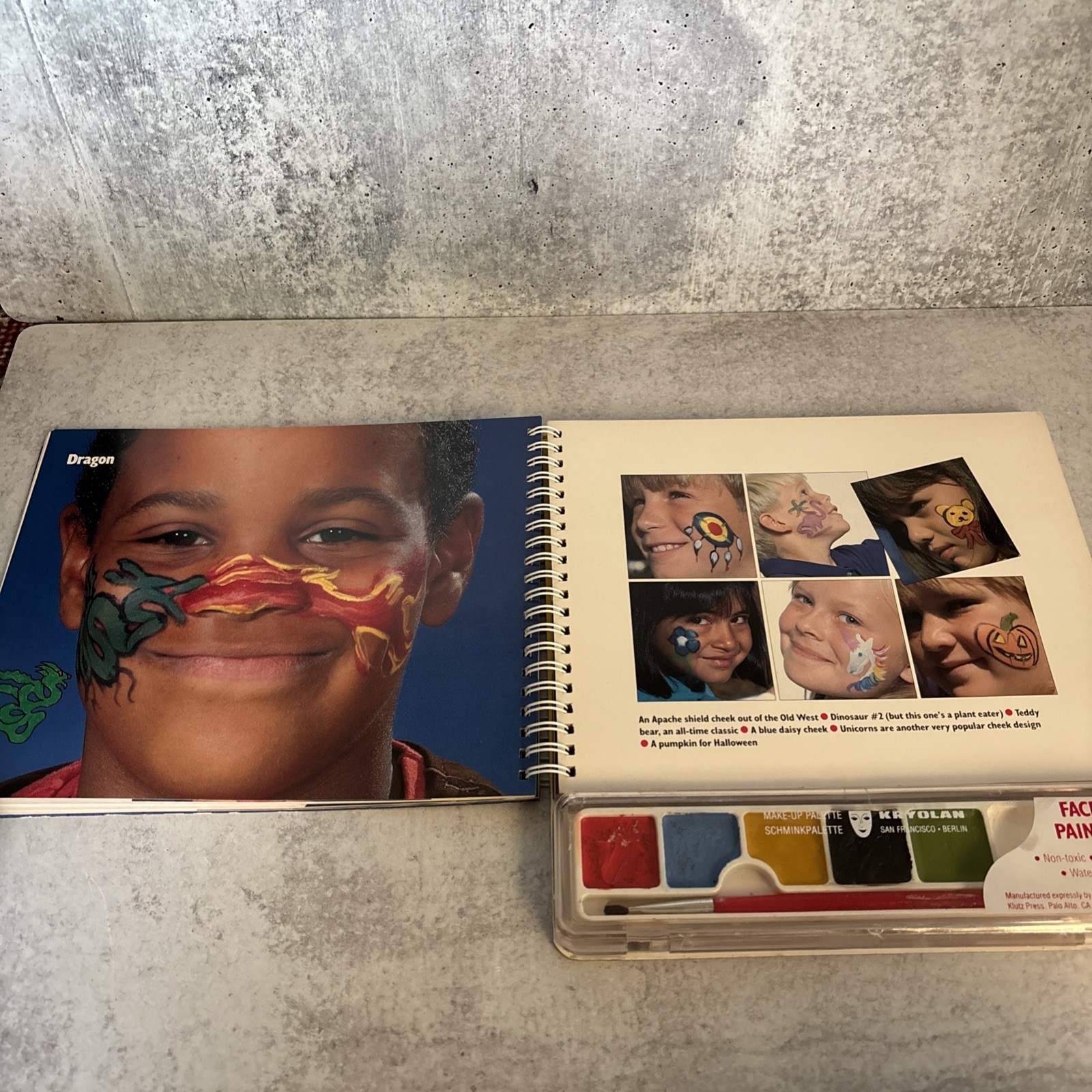 Vintage 1990 Face Painting kids craft book spiral found Klutz Editors