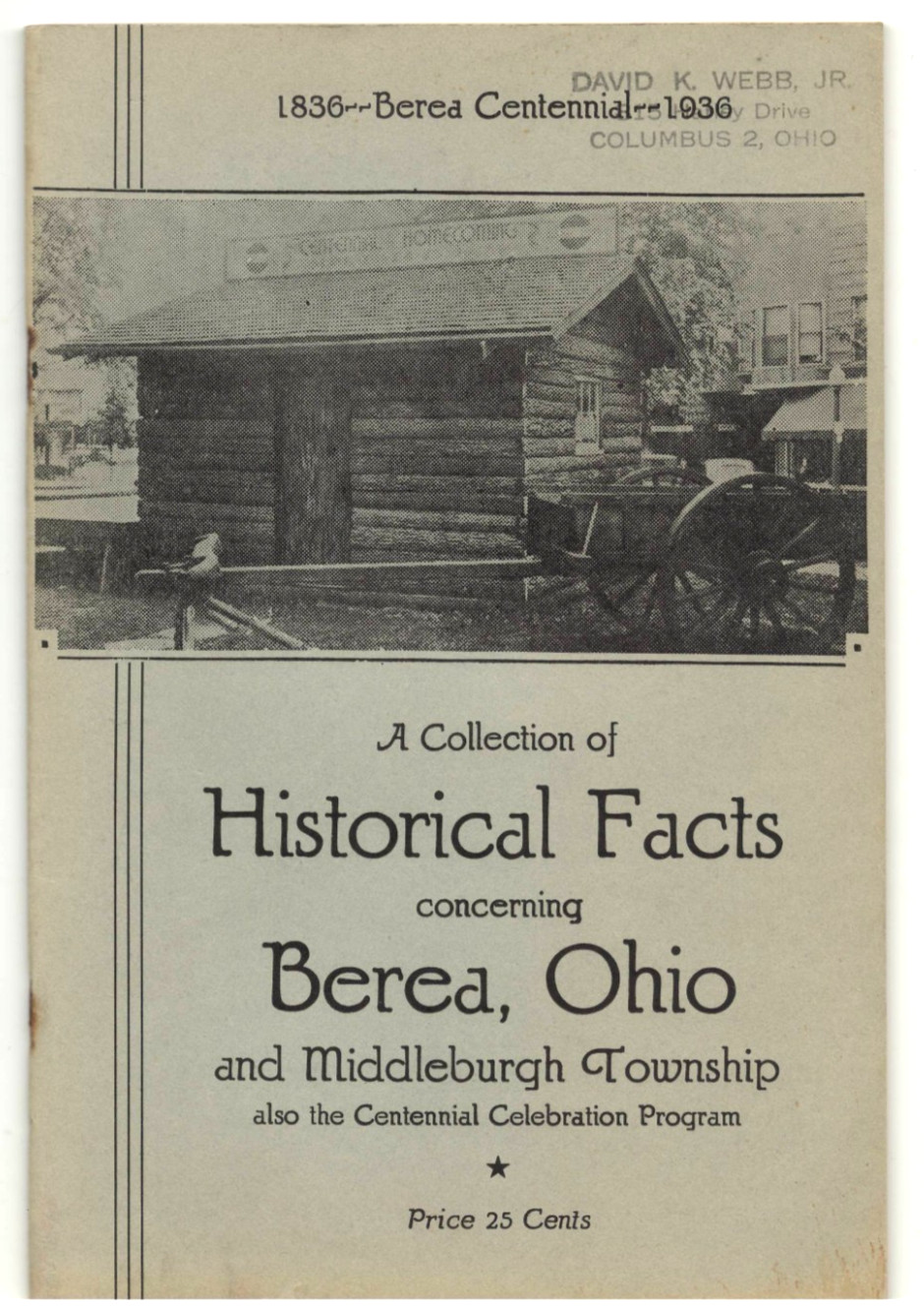 Berea, Ohio & Middleburgh Twp – Historical Facts Centennial Publication 1936