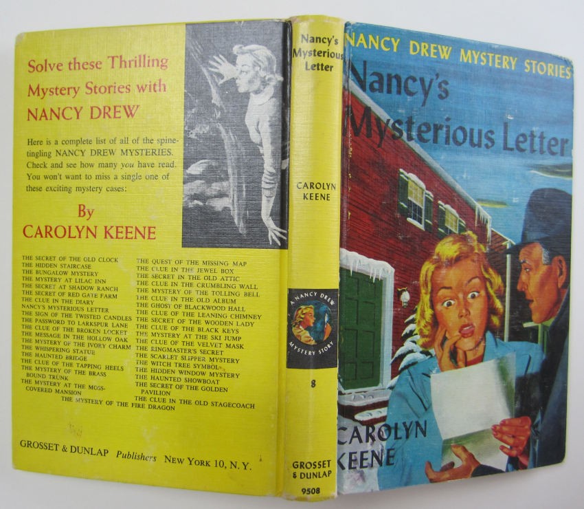 Nancy Drew Nancy&rsquo;s Mysterious Letter Book Hardcover #8 1961 Printing Blue Multi