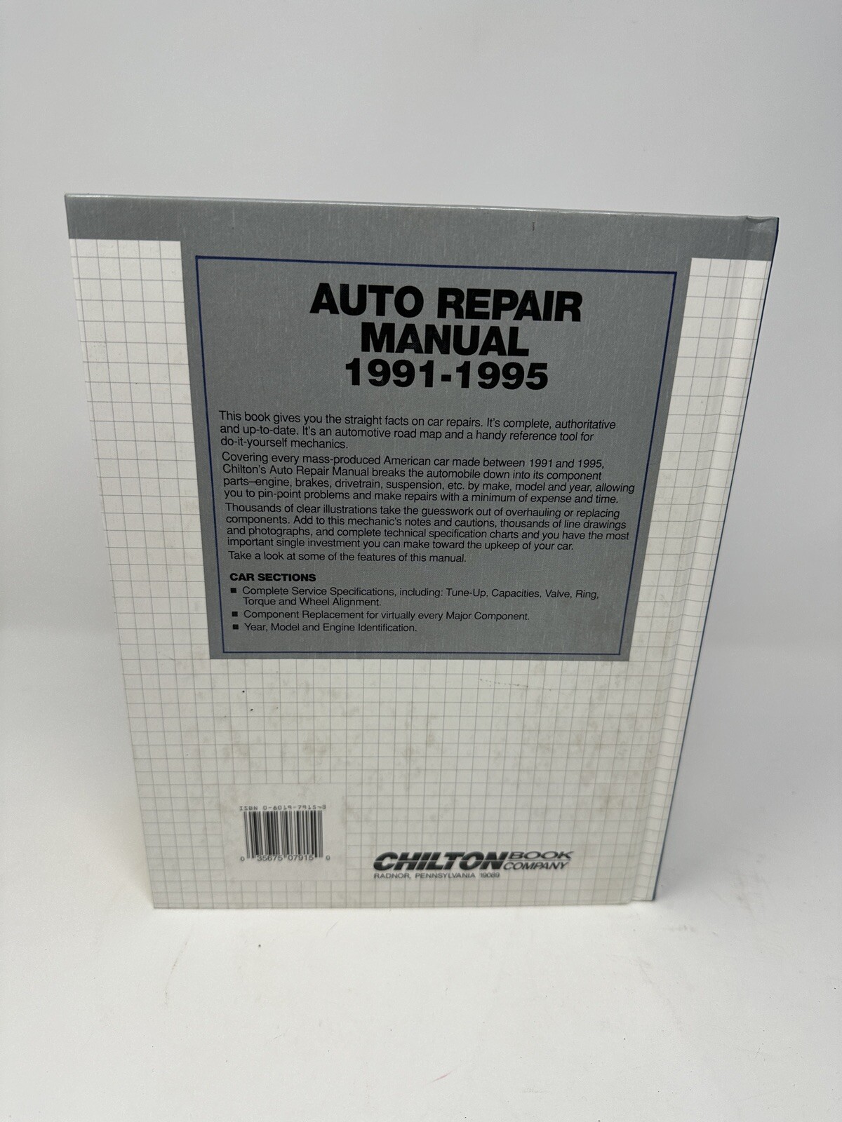 Chilton&rsquo;s Auto Repair Manual 1991-1995 Edition Hardcover Part # 7915