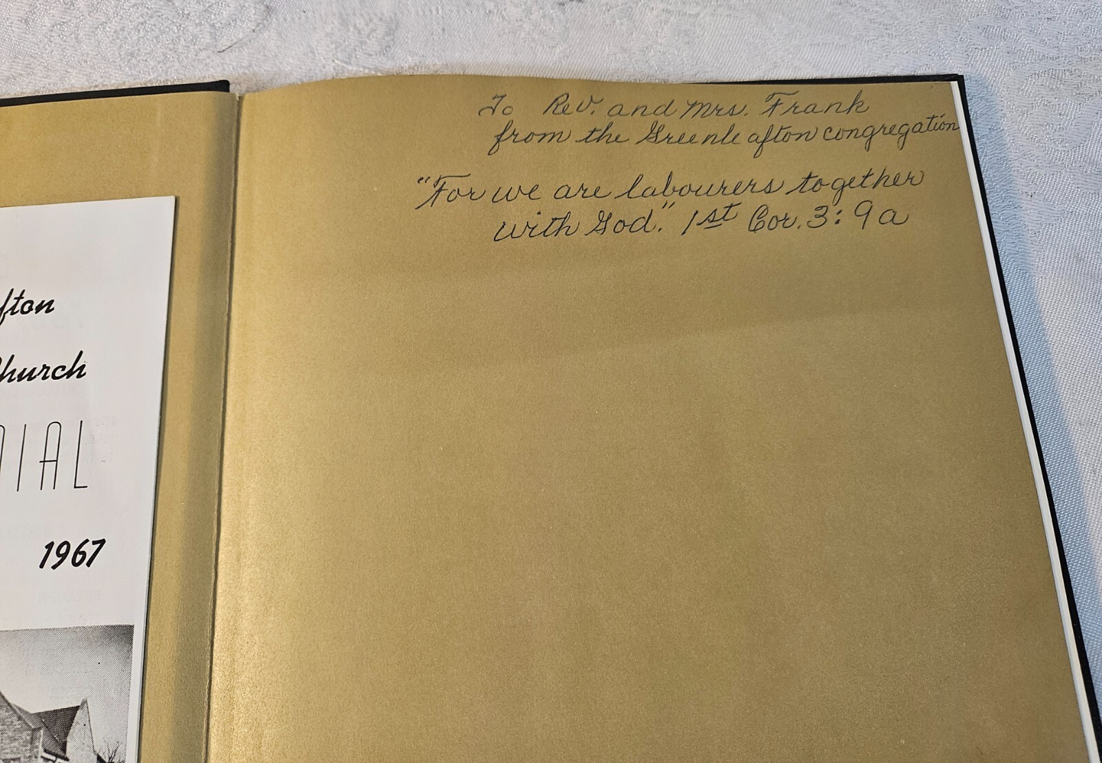 1967 GREENLEAFTON MN Reformed Church Centennial Celebration Hardcover Book Flier