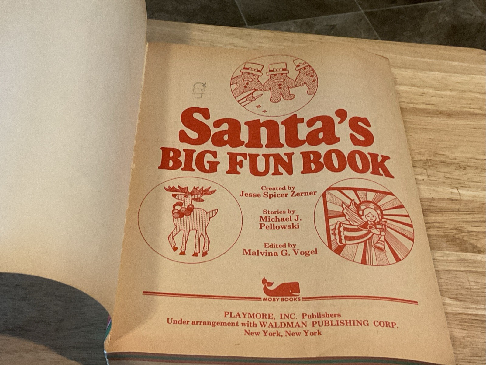 Vintage 1980 Santa&rsquo;s Big Fun Book of Activities Stories Puzzles 512 Pages Unused