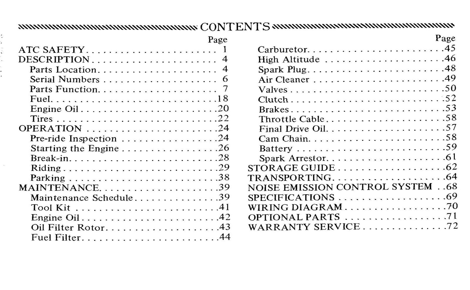 1984 Honda ATC200ES Big Red Owner&rsquo;s Manual 74 Pages
