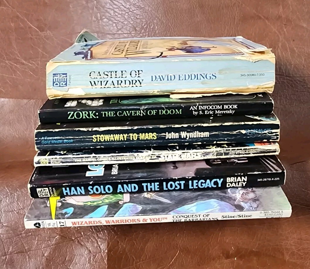 6 Vintage Science Fiction Paperback Books, Wizards Warriors & You, Plus More