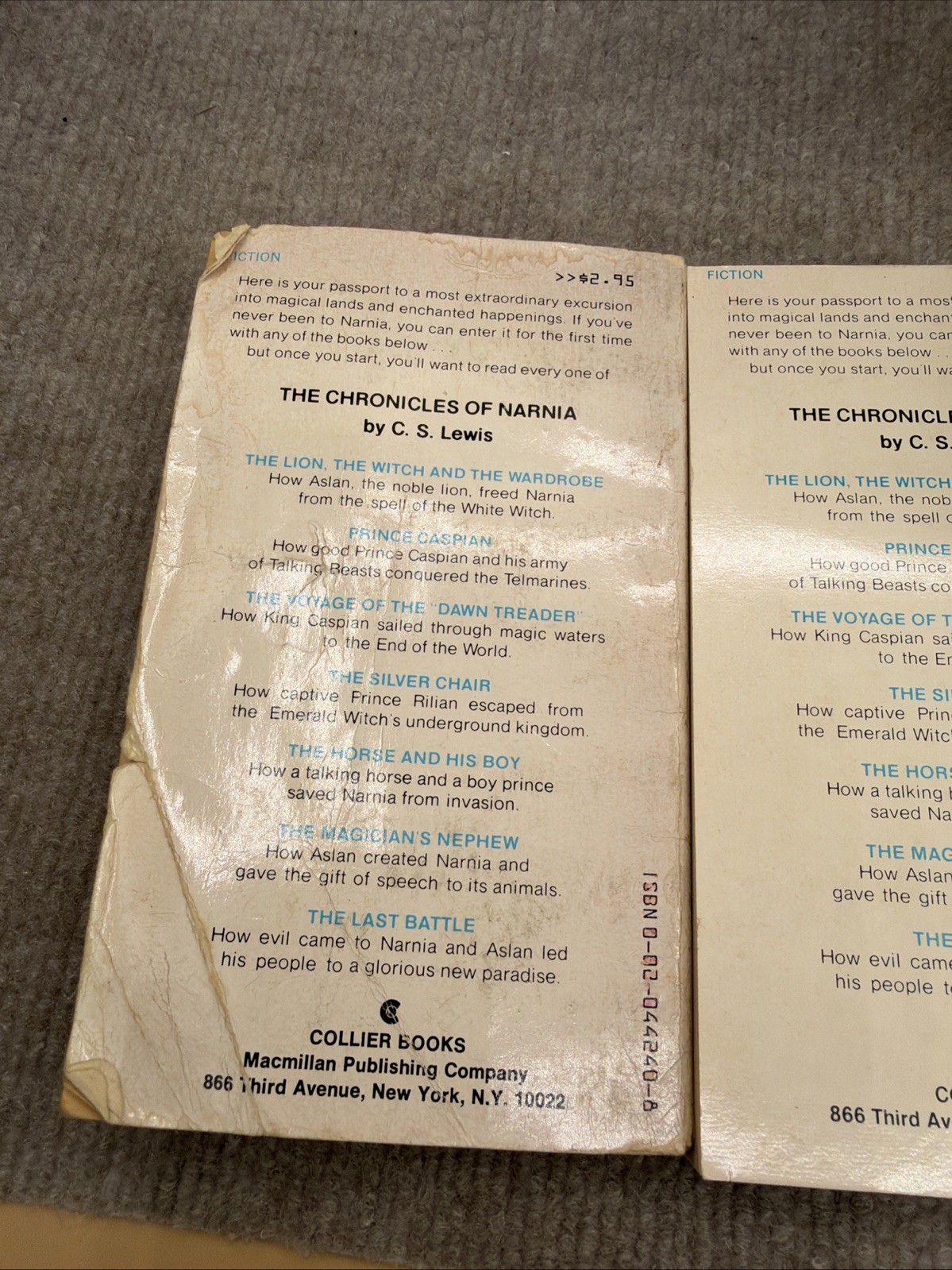 Vtg 1970&rsquo;s The Chronicles of Narnia 6 Book Box Set C.S. Lewis Collier/Macmillian