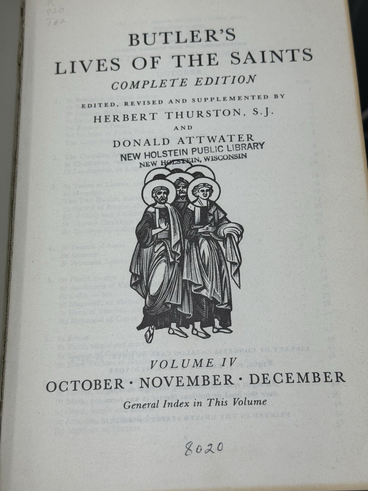 Butler&rsquo;s Lives of the Saints – Complete 4 Volume Set by Herbert Thurston