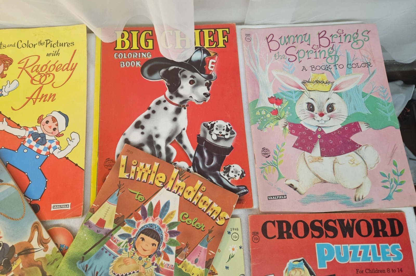 Lot of 10 Vintage USED Children&rsquo;s Coloring Books 1950&rsquo;s-60s Era in Nice Shape