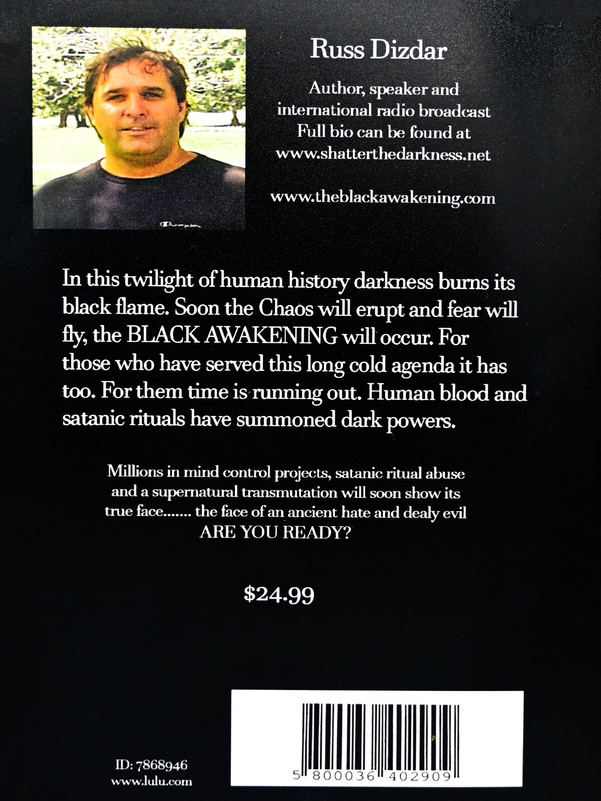 !SALE! The Black Awakening – Russ Dizdar – 5 1/4 x 8&Prime; Paperback NEW 2024