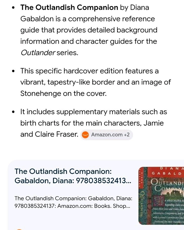 The Outlandish Companion Diana Gabaldon 1999 Hardcover Delacorte Outlander Ser.