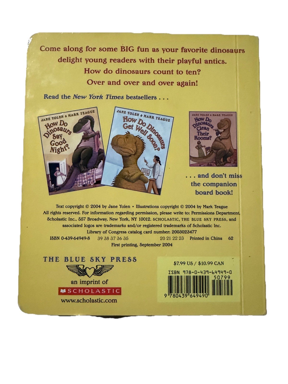 How Do Dinosaurs Count to Ten? By Jane Yolen (2004, Children&rsquo;s Board Books)
