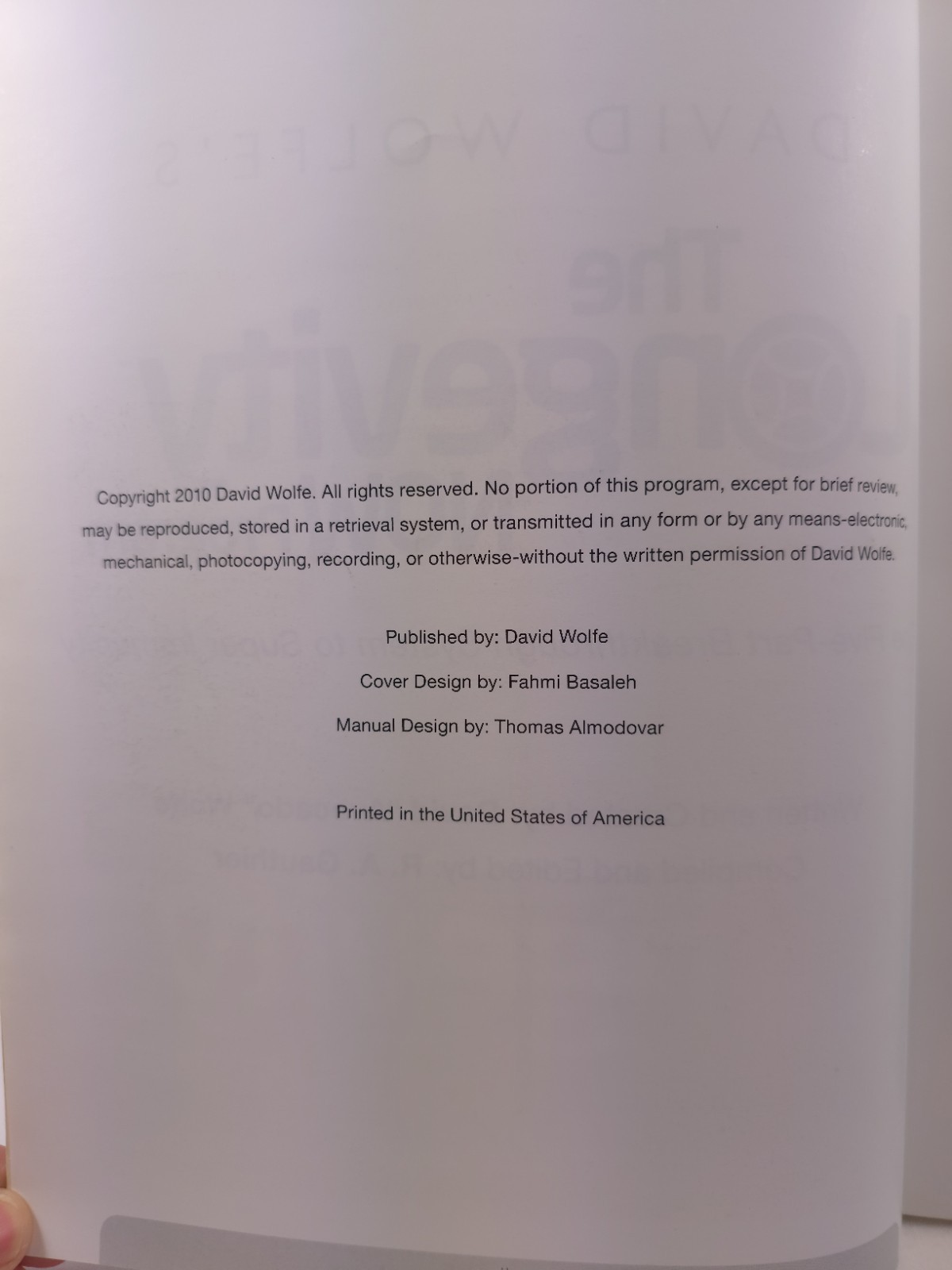 David Wolfe&rsquo;s The Longevity Now Program Manual & 9 CD Set 2010