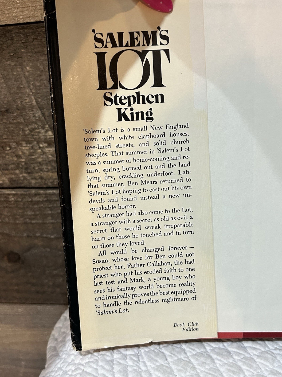 SALEM&rsquo;S LOT by Stephen King (1975, Hardcover) Book Club Editition