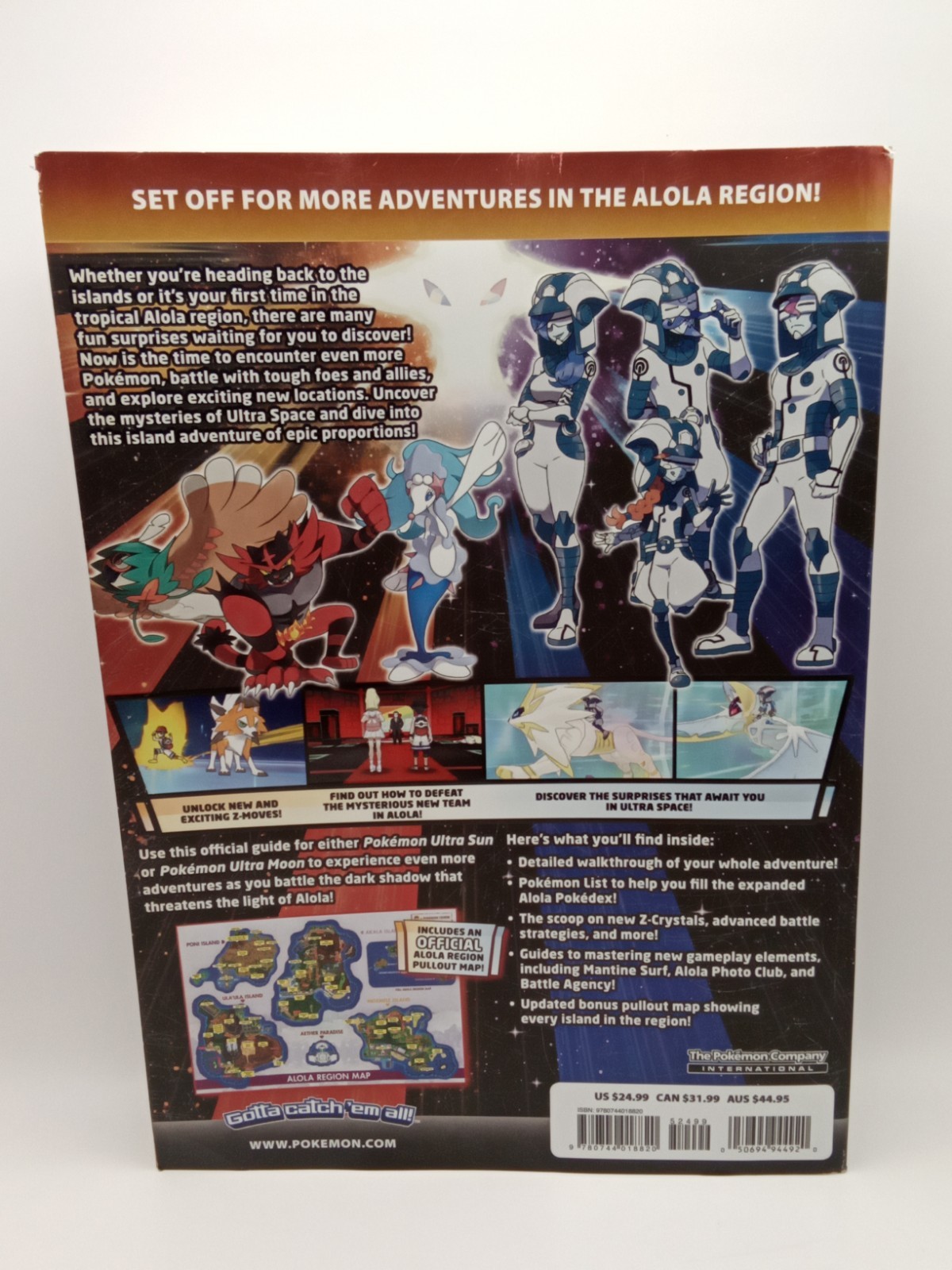 Pokémon Ultra Sun and Ultra Moon Official Alola Region Strategy Guide w/ Map