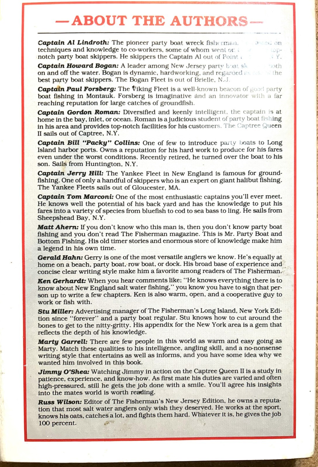 1994 HC BOOK w/DJ « PARTY BOAT FISHING WITH THE EXPERTS » Reina/Muller Water Sport