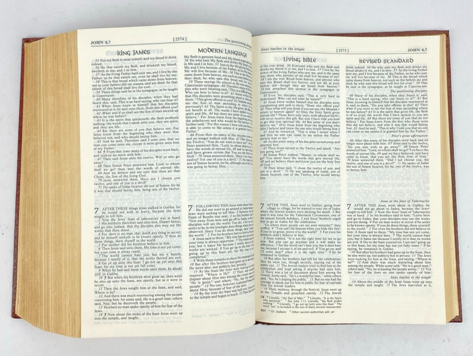 Layman&rsquo;s Parallel Bible KJV MLB Living Bible RSV Zondervan Hardcover 1973 VTG